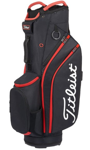 Titleist Cart 14 2026 Golf Bag Black Black Red