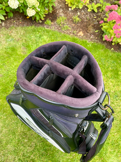 Titleist Tour Series Midsize Staff Golf Bag Black White with Rain Hood