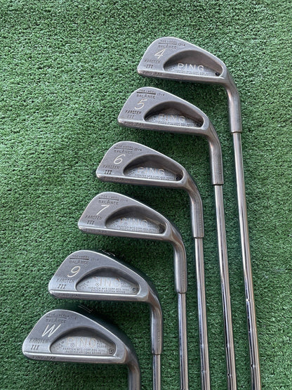 Vintage Ping Karsten 3 Irons 4-PW ZZ Lite Shafts Rare Missing 8 Iron