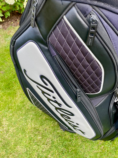 Titleist Tour Series Midsize Staff Golf Bag Black White with Rain Hood