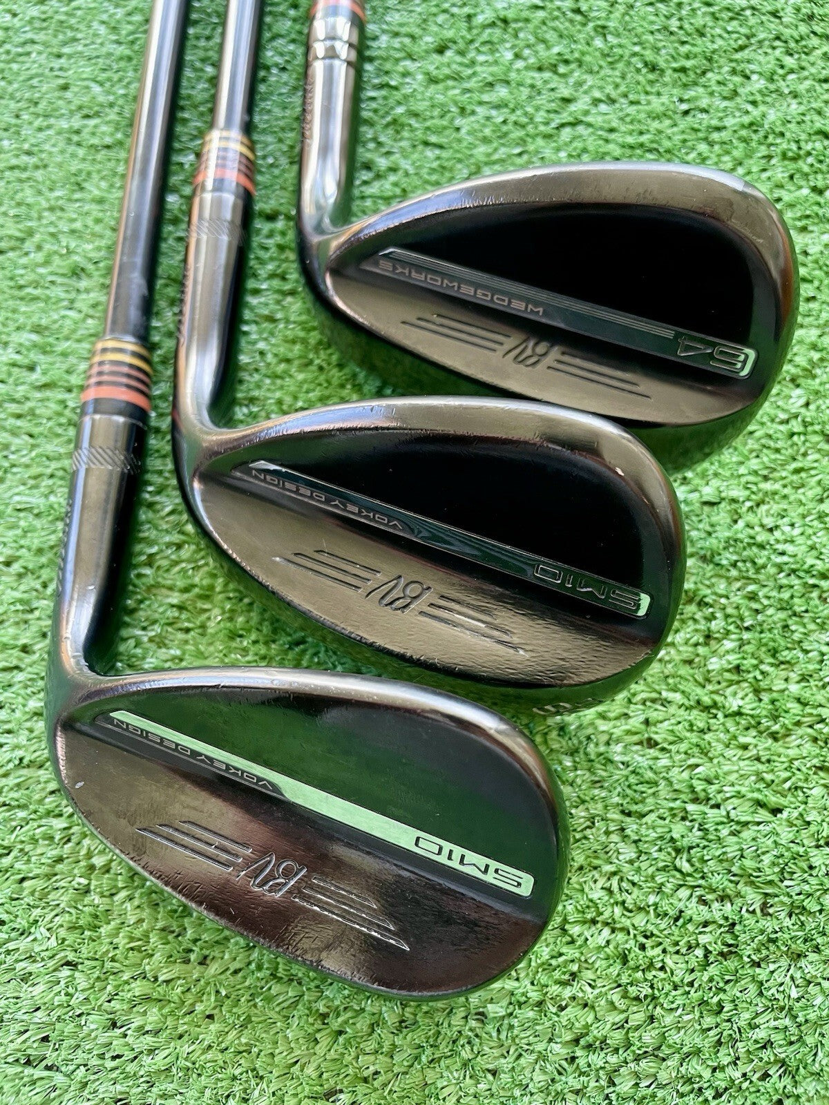 Titleist Vokey SM10 / Wedgeworks Black Wedge Set 52 58 64 Stiff Mens Golf Clubs