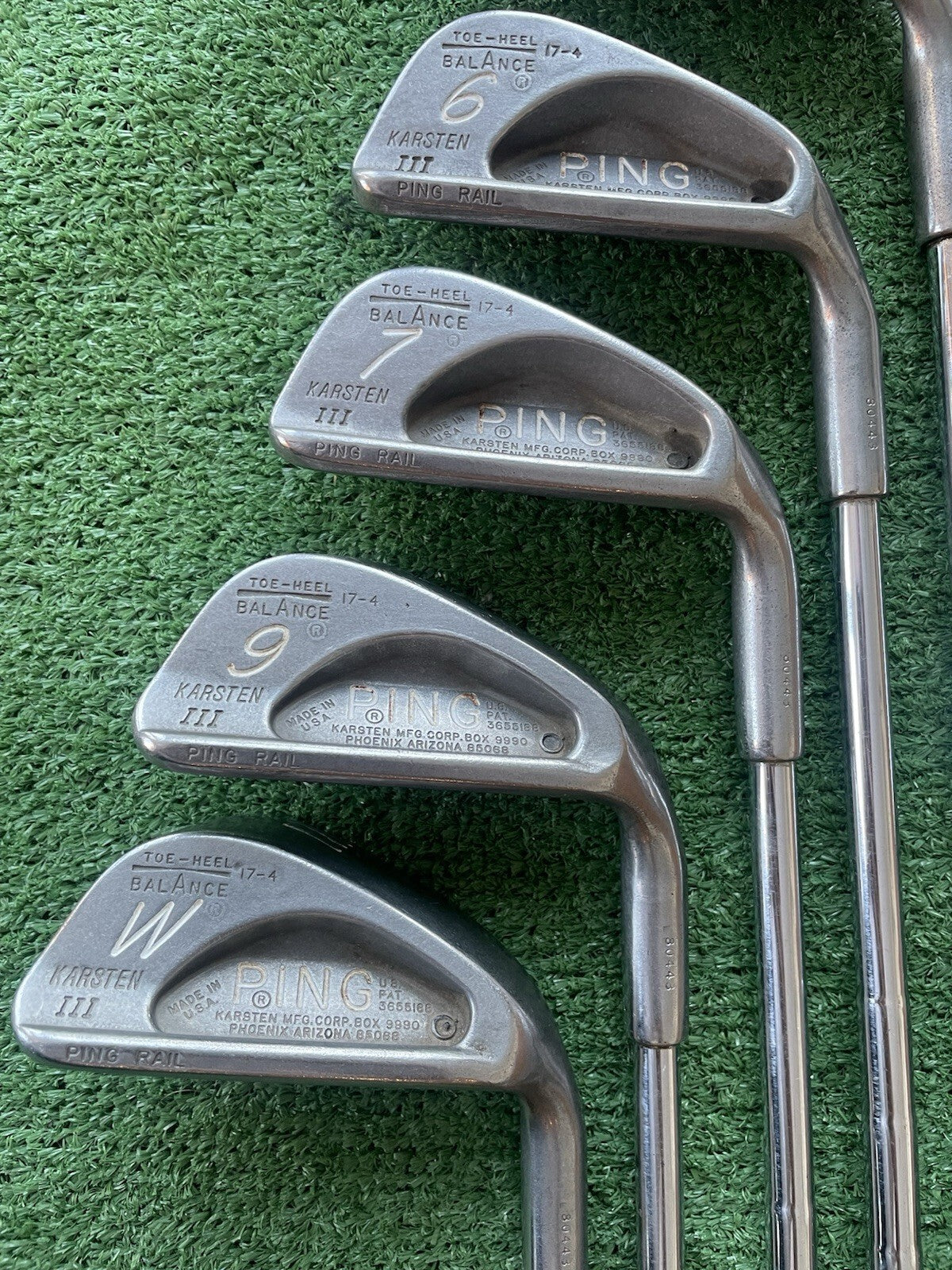 Vintage Ping Karsten 3 Irons 4-PW ZZ Lite Shafts Rare Missing 8 Iron