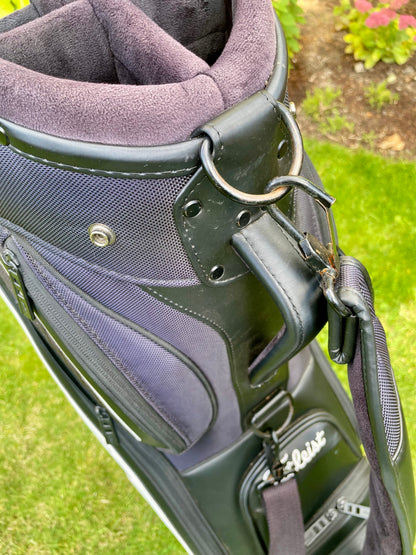 Titleist Tour Series Midsize Staff Golf Bag Black White with Rain Hood