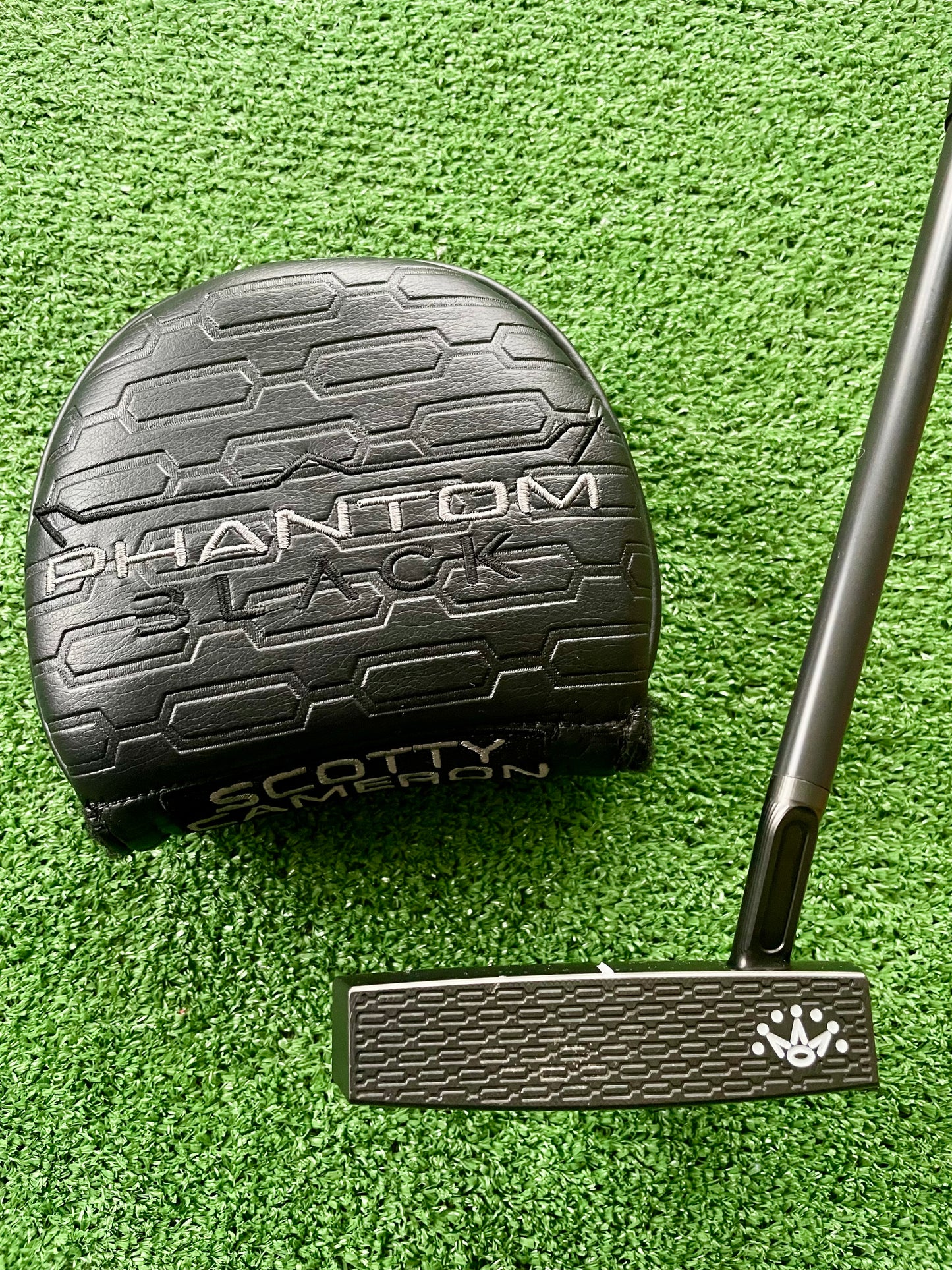 Scotty Cameron Limited Edition Phantom Black 5.5 Putter BGT Stability Black Shaft and "Tiger" Ping Grip Custom Build 34"