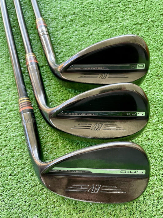 Titleist Vokey SM10 / Wedgeworks Black Wedge Set 52 58 64 Stiff Mens Golf Clubs